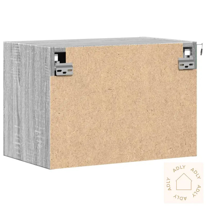 Vegghengt Nattbord Med Led-Lys Grå Sonoma