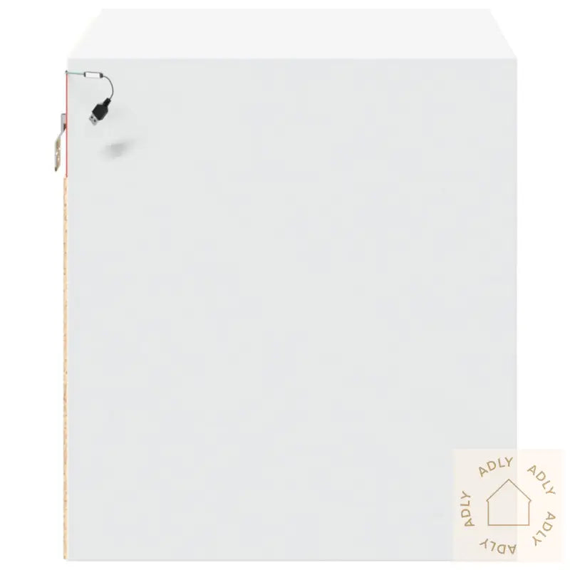 Vegghengt Nattbord Med Led-Lys Hvit