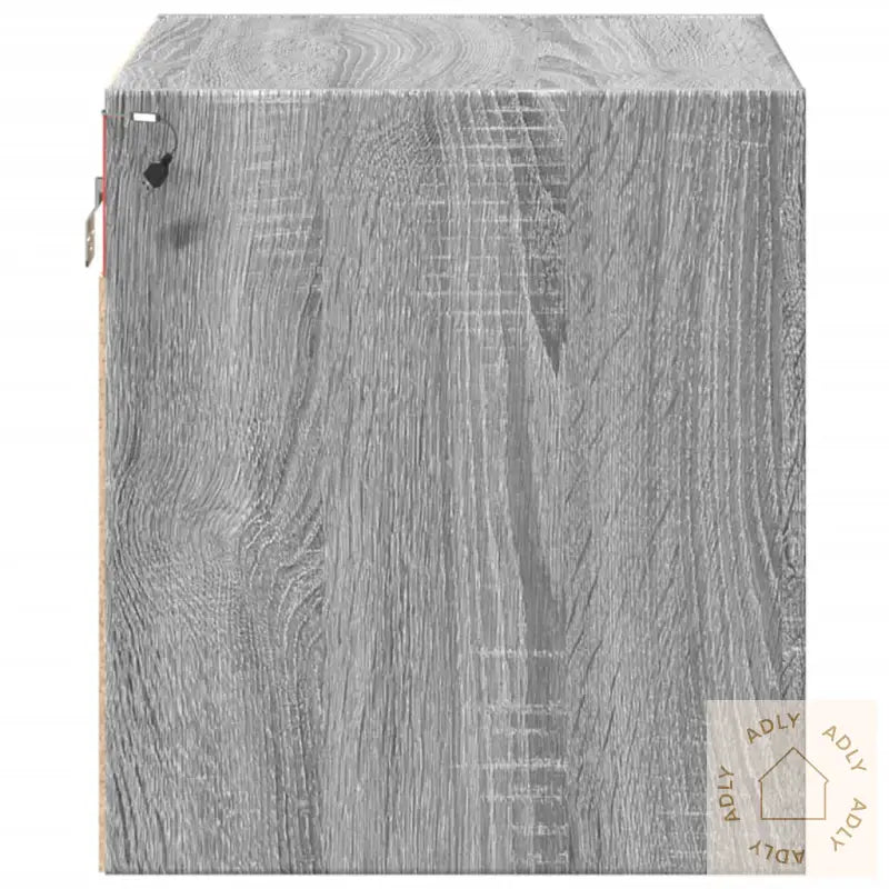 Vegghengt Nattbord Med Led-Lys Grå Sonoma