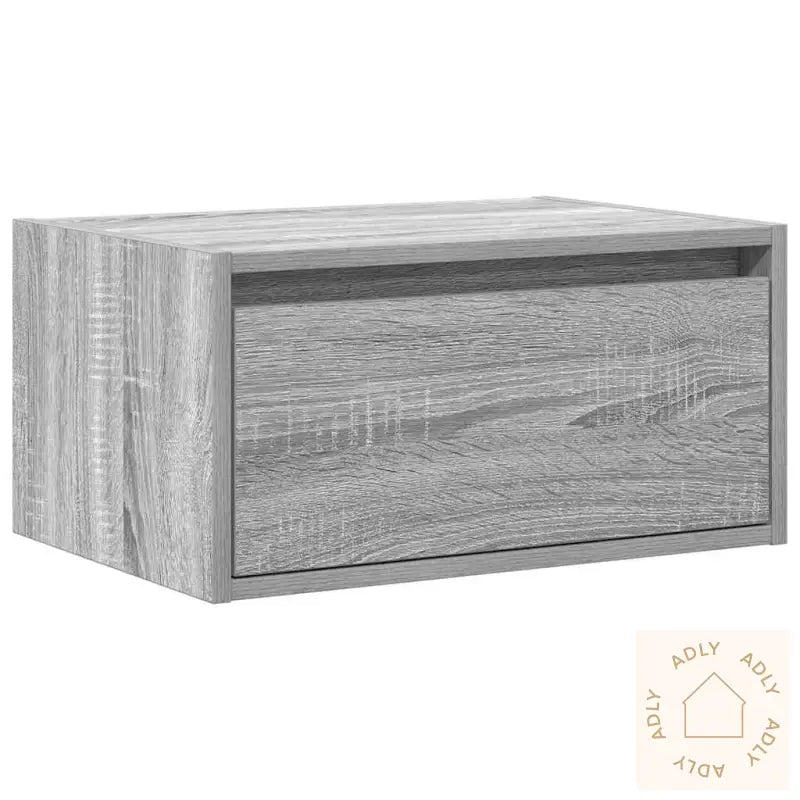 Vegghengt Nattbord Med Led-Lys Grå Sonoma