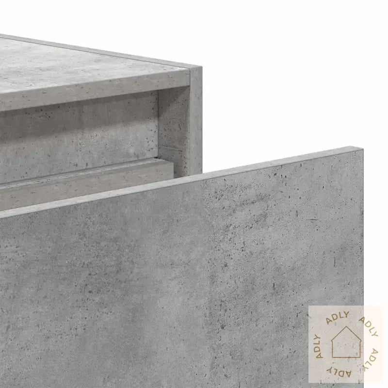 Vegghengt Nattbord Med Led-Lys Betonggrå