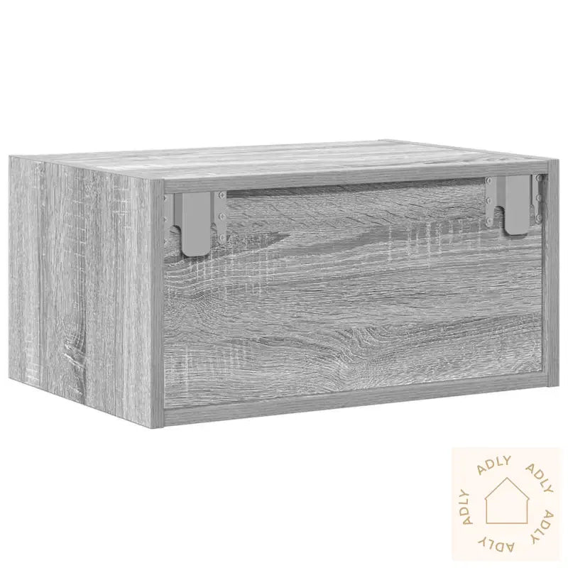 Vegghengt Nattbord Med Led-Lys Grå Sonoma