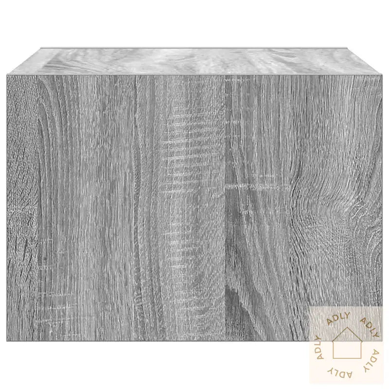 Vegghengt Nattbord Med Led-Lys Grå Sonoma