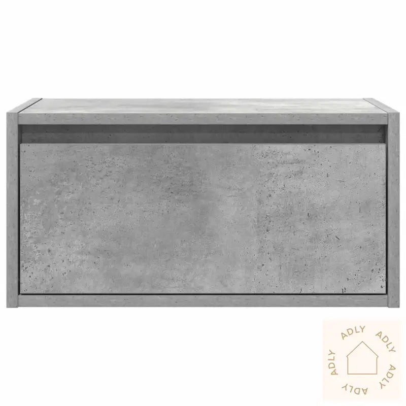 Vegghengt Nattbord Med Led-Lys Betonggrå