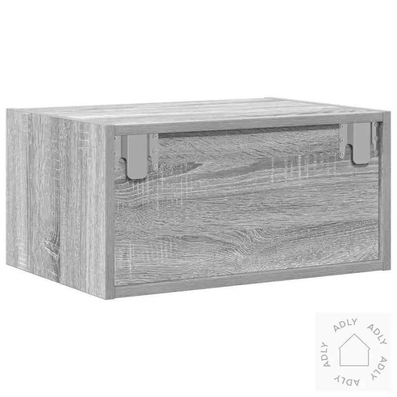 Vegghengte Nattbord Med Led-Lys 2 Stk Grå Sonoma