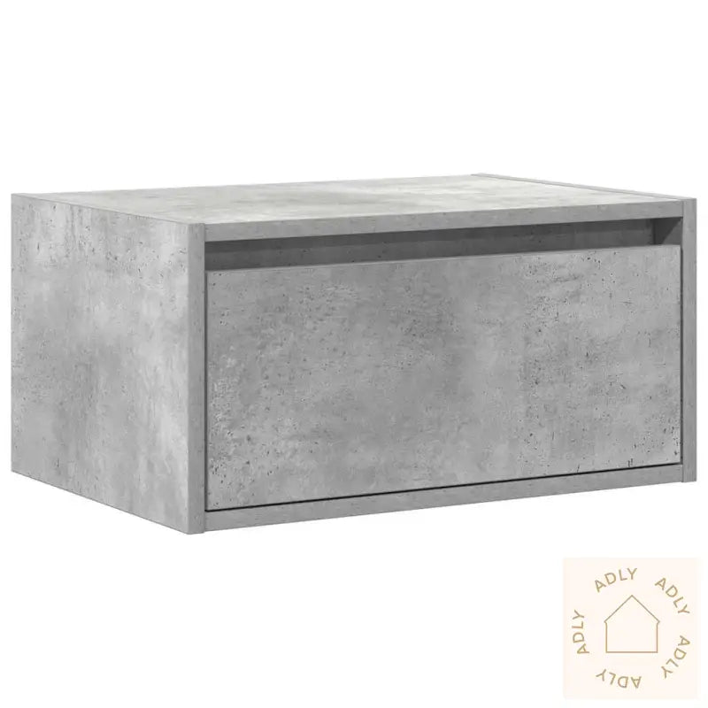 Vegghengt Nattbord Med Led-Lys Betonggrå