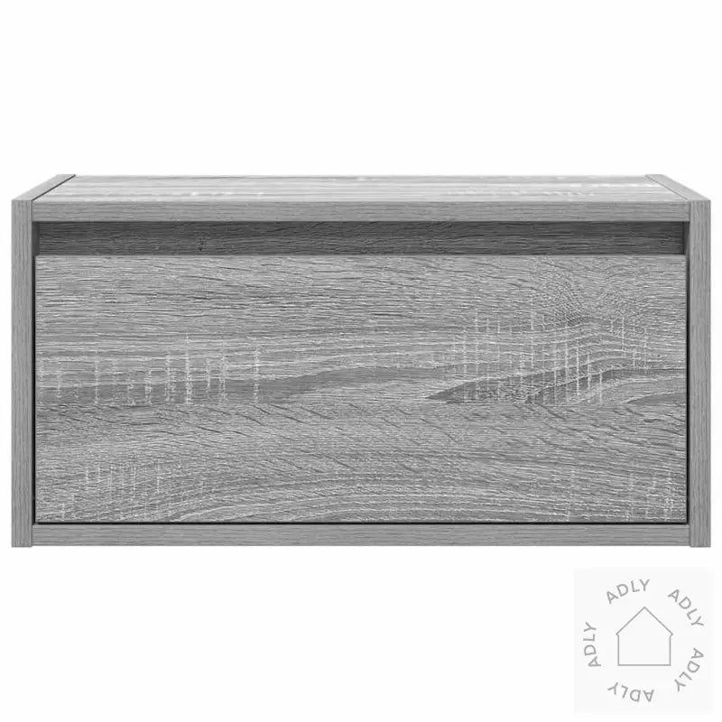 Vegghengt Nattbord Med Led-Lys Grå Sonoma