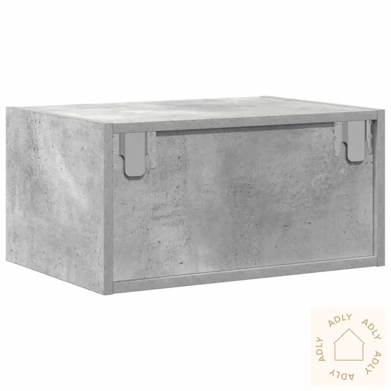 Vegghengt Nattbord Med Led-Lys Betonggrå