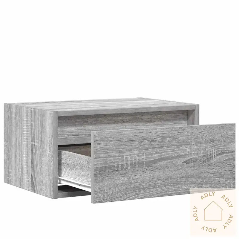 Vegghengte Nattbord Med Led-Lys 2 Stk Grå Sonoma