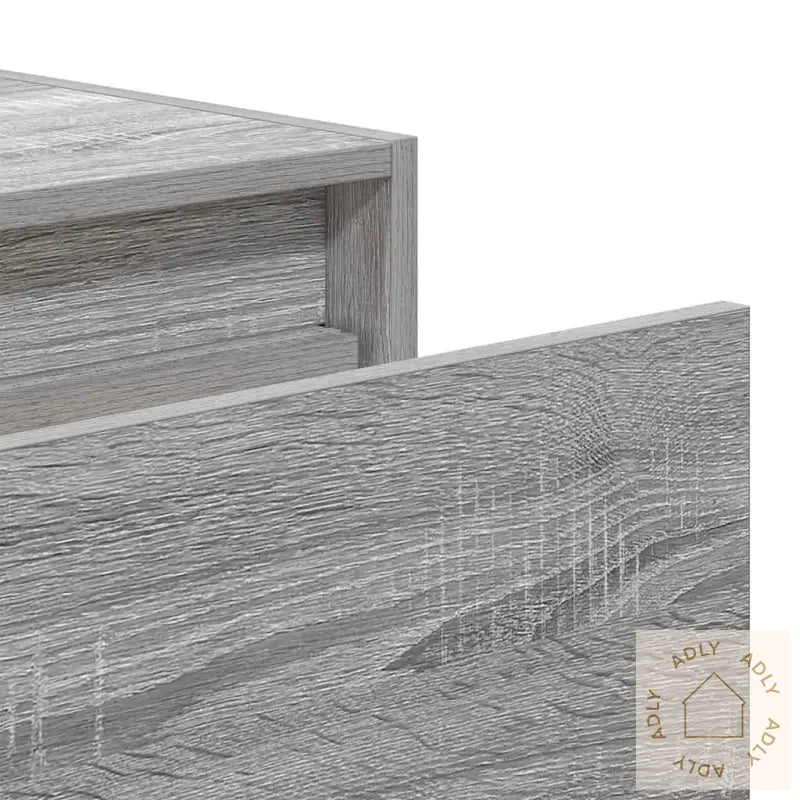 Vegghengt Nattbord Med Led-Lys Grå Sonoma