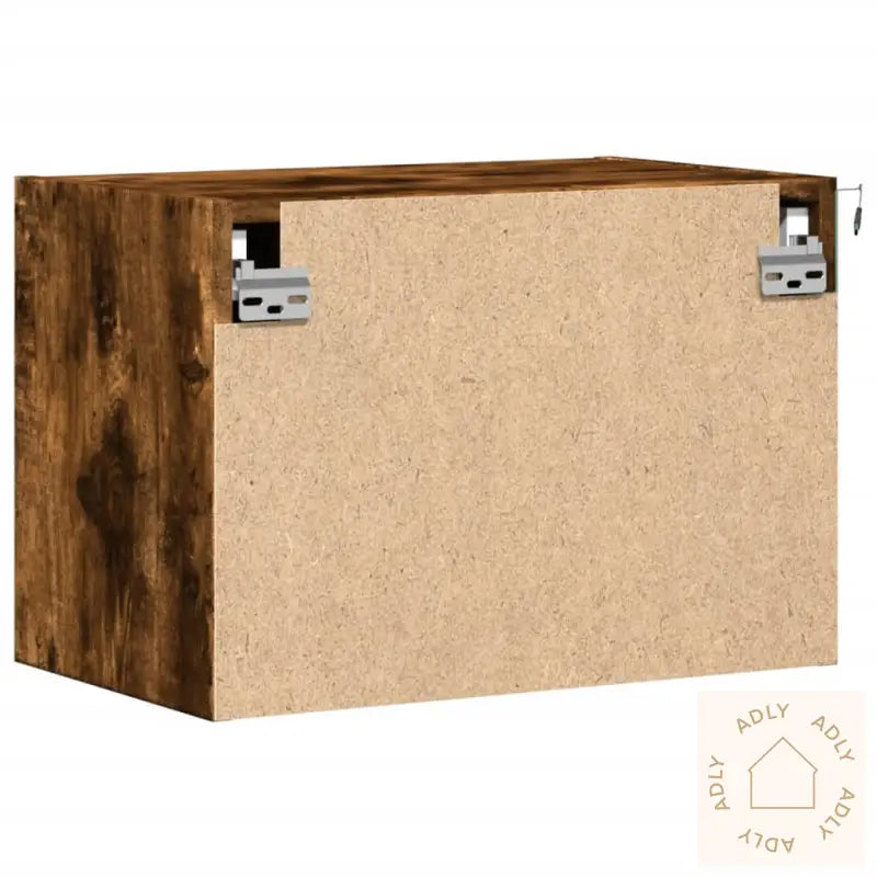 Vegghengt Nattbord Med Led-Lys Røkt Eik