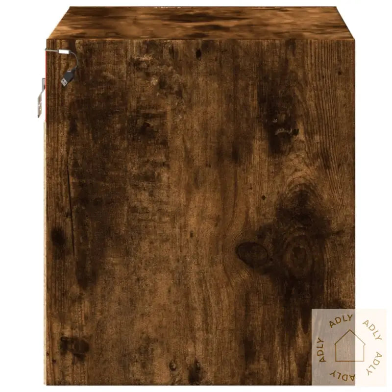 Vegghengt Nattbord Med Led-Lys Røkt Eik