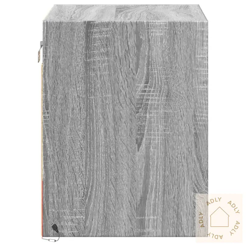 Vegghengt Nattbord Med Led-Lys Grå Sonoma