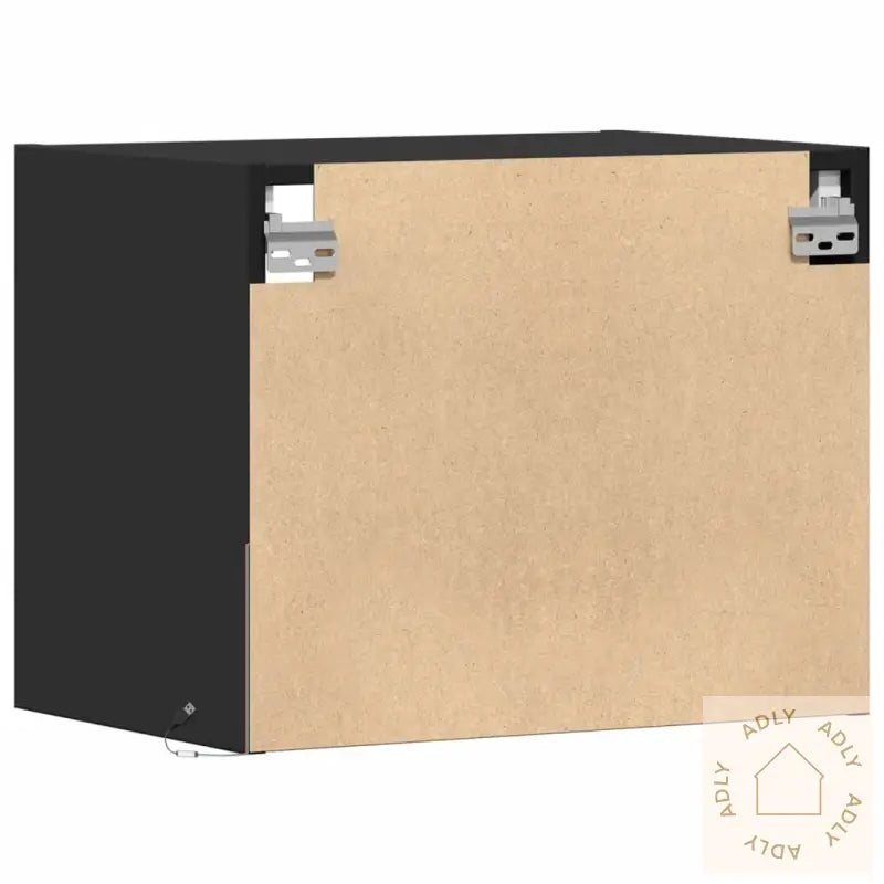 Vegghengt Nattbord Med Led-Lys Svart