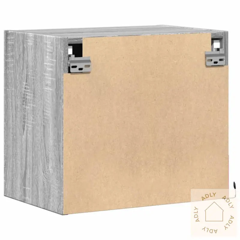 Vegghengt Nattbord Med Led-Lys Grå Sonoma