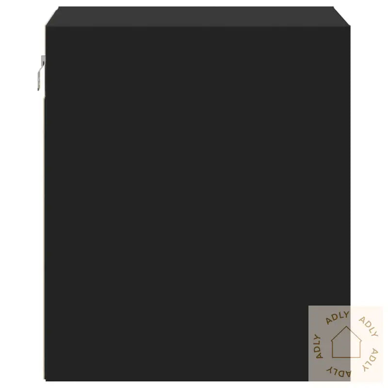 Vegghengt Nattbord Med Led-Lys Svart