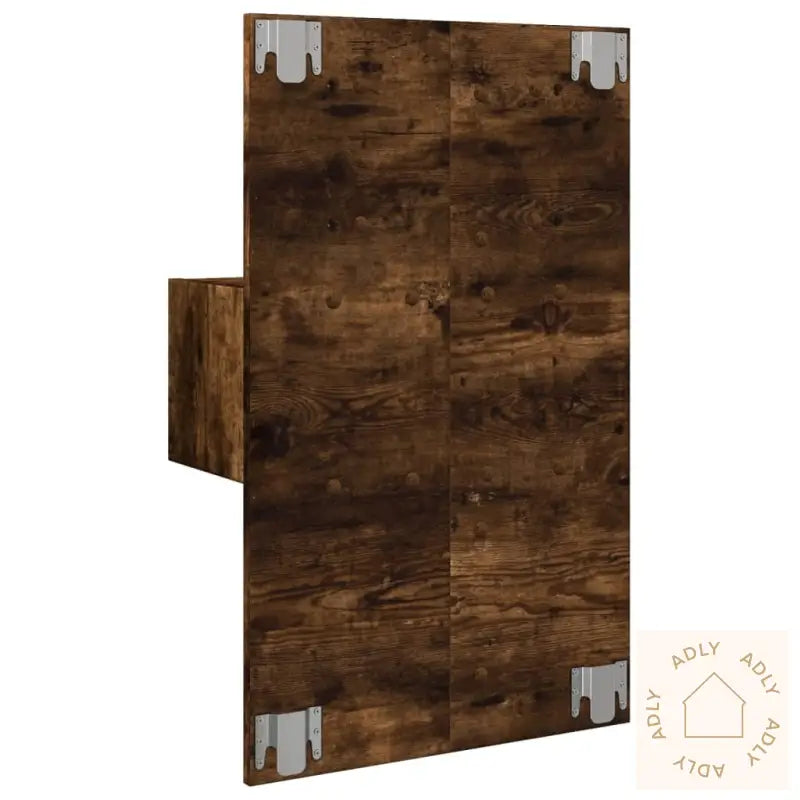 Vegghengt Nattbord Med Led-Lys Røkt Eik