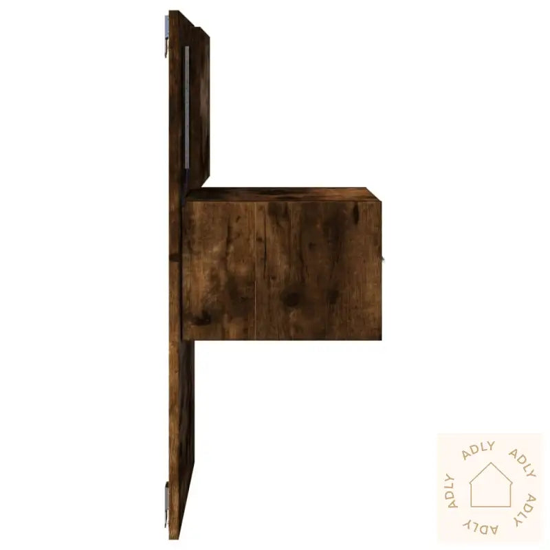 Vegghengt Nattbord Med Led-Lys Røkt Eik