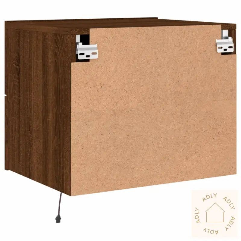 Vegghengte Nattbord Med Led-Lys 2 Stk Brun Eik