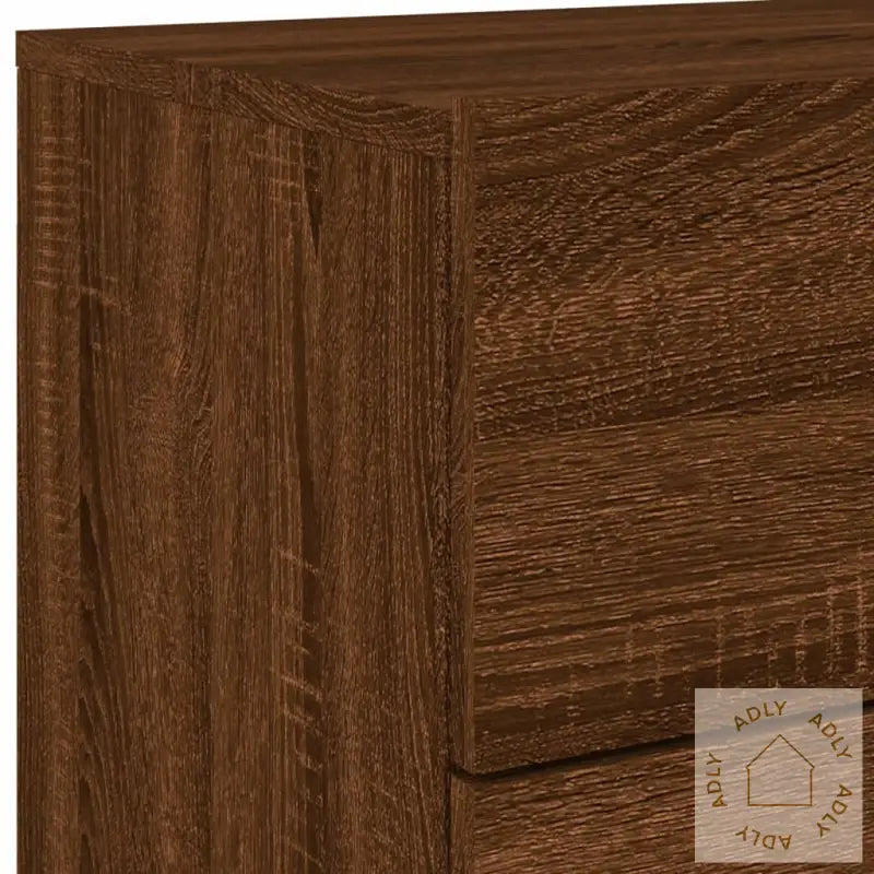 Vegghengte Nattbord Med Led-Lys 2 Stk Brun Eik