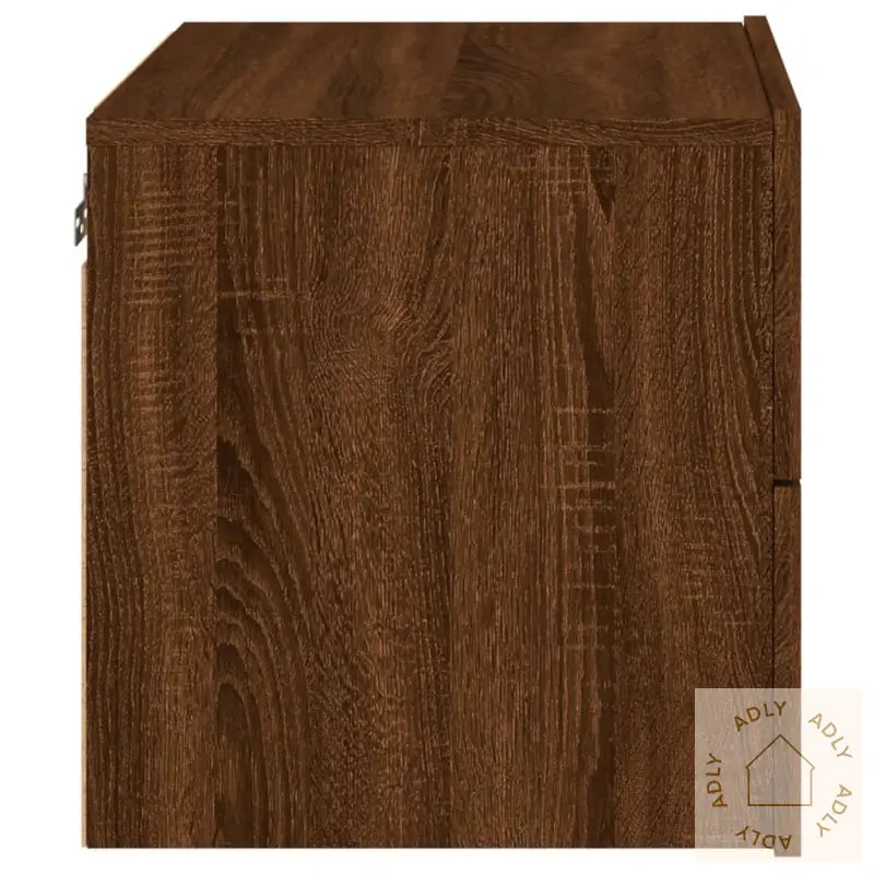 Vegghengte Nattbord Med Led-Lys 2 Stk Brun Eik