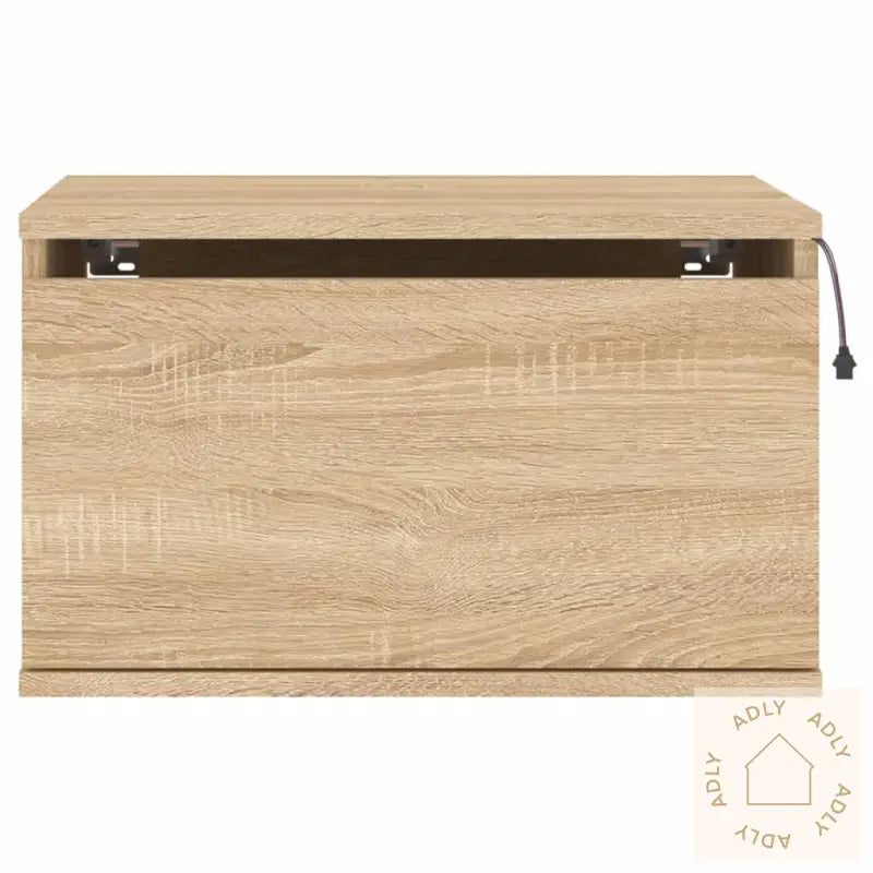 Vegghengte Nattbord Med Led-Lys 2 Stk Sonoma Eik