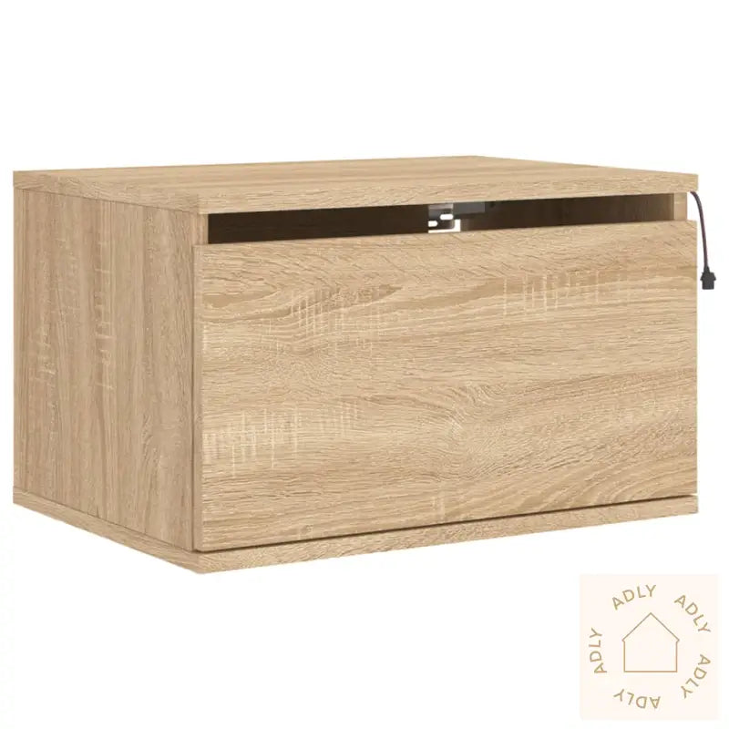 Vegghengte Nattbord Med Led-Lys 2 Stk Sonoma Eik