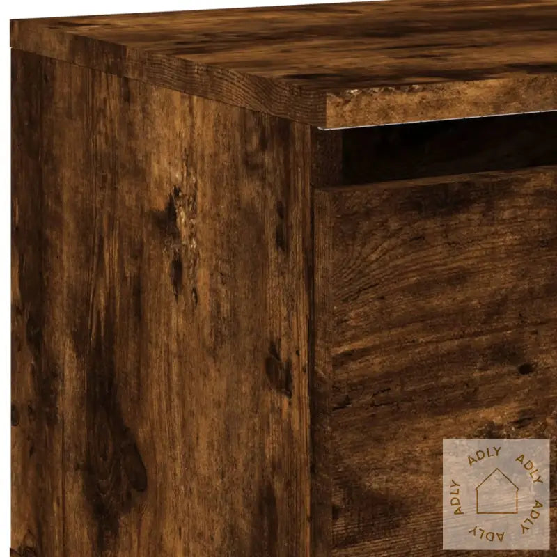 Vegghengte Nattbord Med Led-Lys 2 Stk Røkt Eik