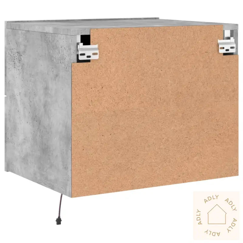 Vegghengte Nattbord Med Led-Lys 2 Stk Betonggrå