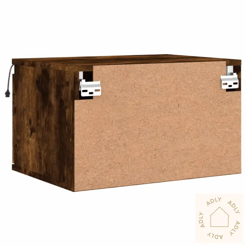 Vegghengte Nattbord Med Led-Lys 2 Stk Røkt Eik