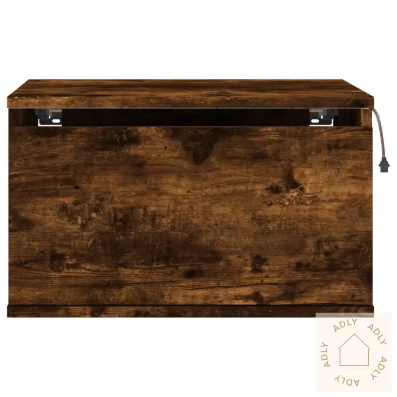 Vegghengte Nattbord Med Led-Lys 2 Stk Røkt Eik