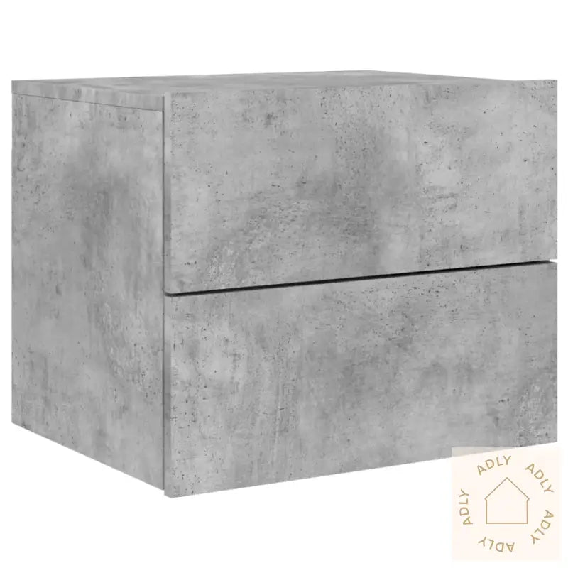 Vegghengte Nattbord Med Led-Lys 2 Stk Betonggrå