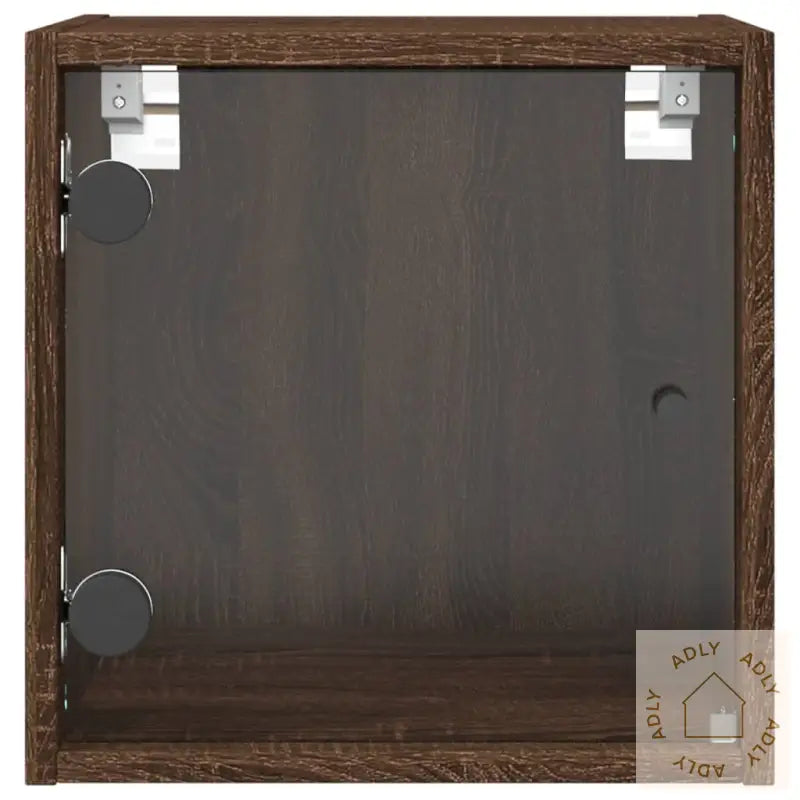 Nattbord Med Glassdører 2 Stk Brun Eik 35X37X35 Cm