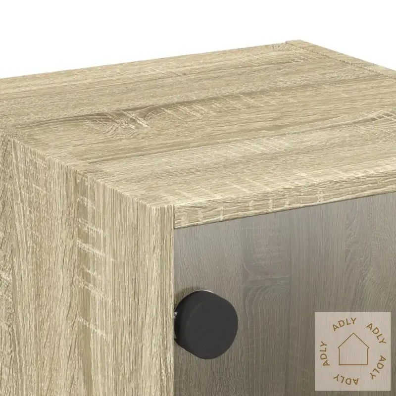 Nattskap Med Glassdører Sonoma Eik 35X37X35 Cm