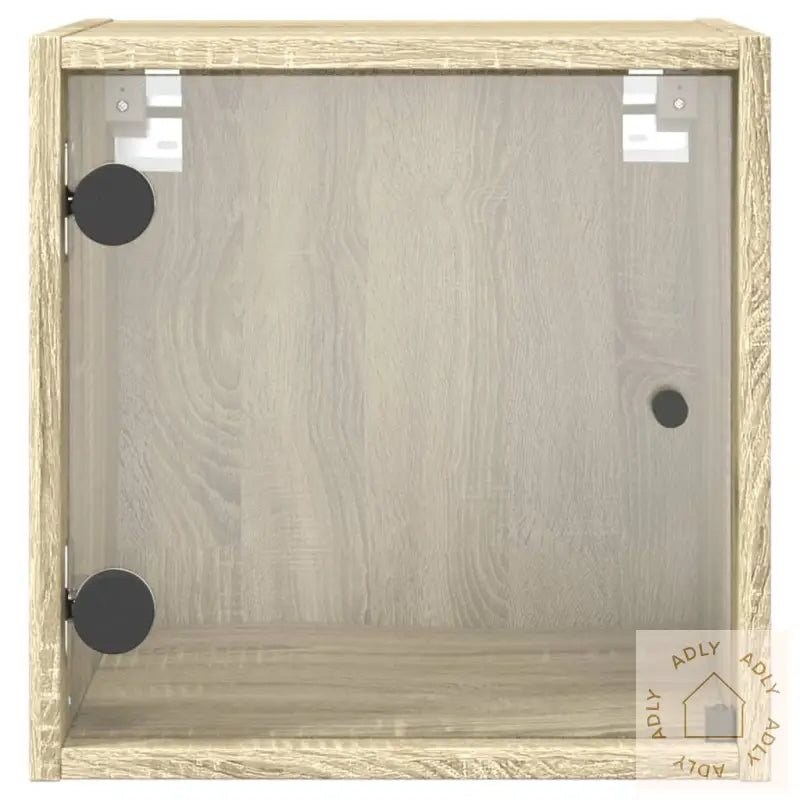 Nattbord Med Glassdører 2 Stk Sonoma Eik 35X37X35 Cm