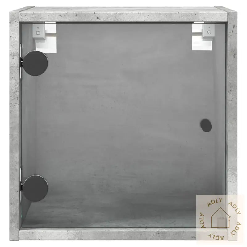 Nattbord Med Glassdører 2 Stk Betonggrå 35X37X35 Cm