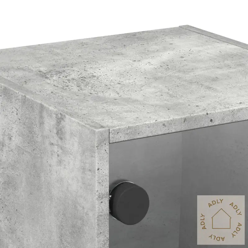 Nattbord Med Glassdører Betonggrå 35X37X35 Cm