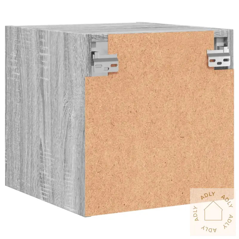 Nattbord Med Glassdører 2 Stk Grå Sonoma 35X37X35 Cm