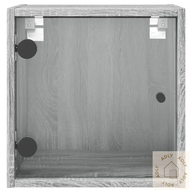 Nattbord Med Glassdører 2 Stk Grå Sonoma 35X37X35 Cm