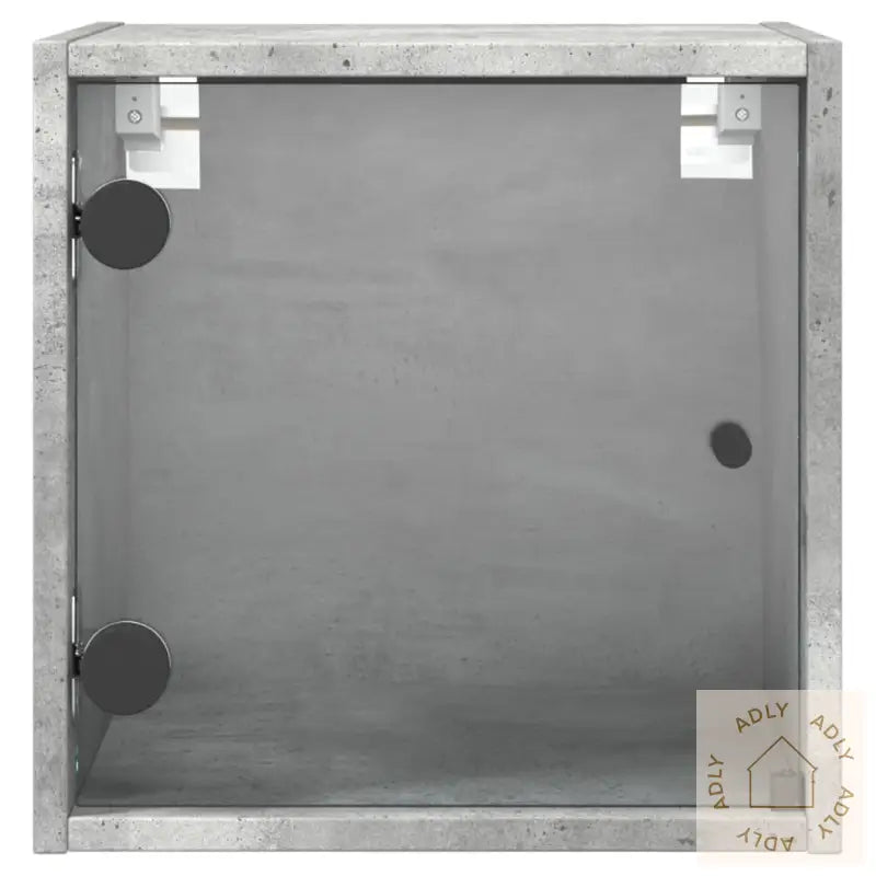 Nattbord Med Glassdører Betonggrå 35X37X35 Cm