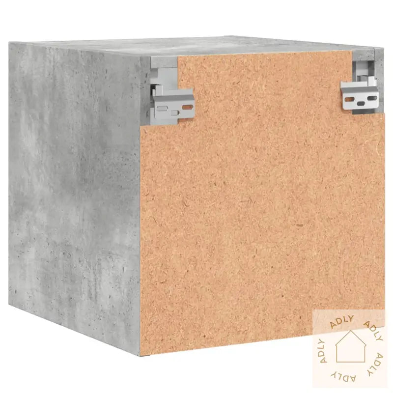 Nattbord Med Glassdører Betonggrå 35X37X35 Cm