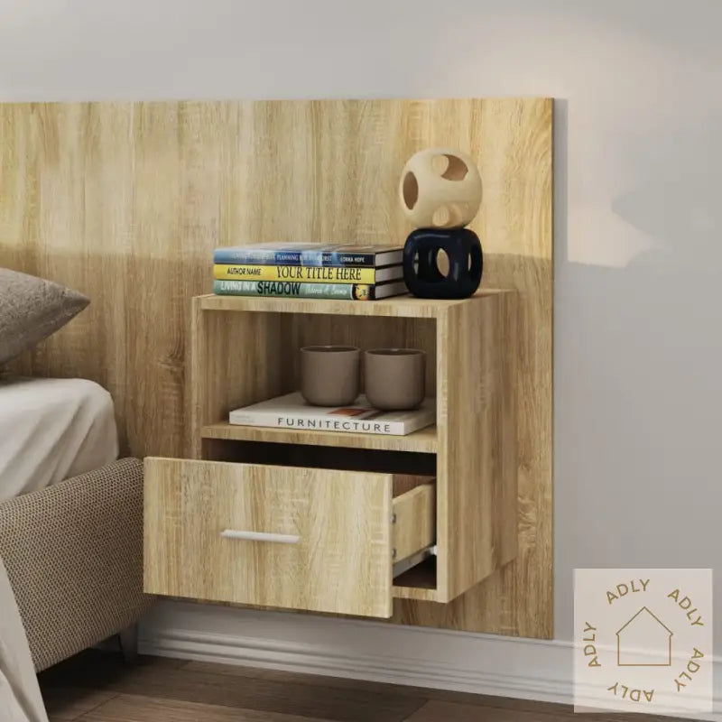 Veggmonterte Nattbord 2 Stk Sonoma Oak