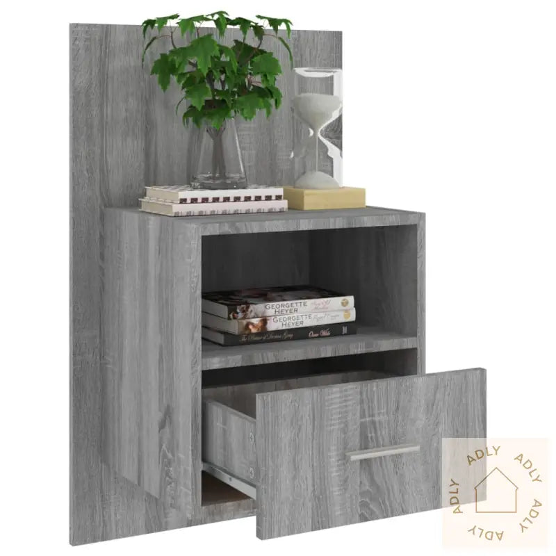 Veggmontert Nattbord Grå Sonoma