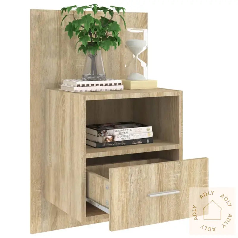 Veggmonterte Nattbord 2 Stk Sonoma Oak