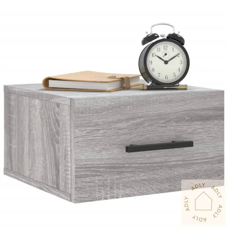Veggmonterte Nattbord 2 Stk Grå Sonoma 35X35X20 Cm