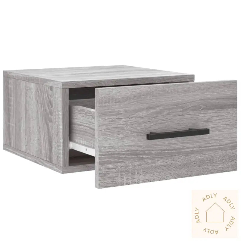 Veggmonterte Nattbord 2 Stk Grå Sonoma 35X35X20 Cm