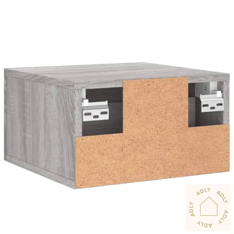 Veggmontert Nattbord Grå Sonoma 35X35X20 Cm