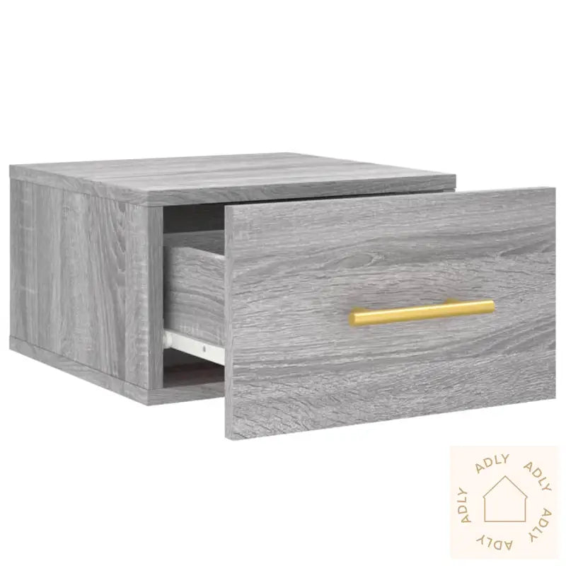 Veggmontert Nattbord Grå Sonoma 35X35X20 Cm