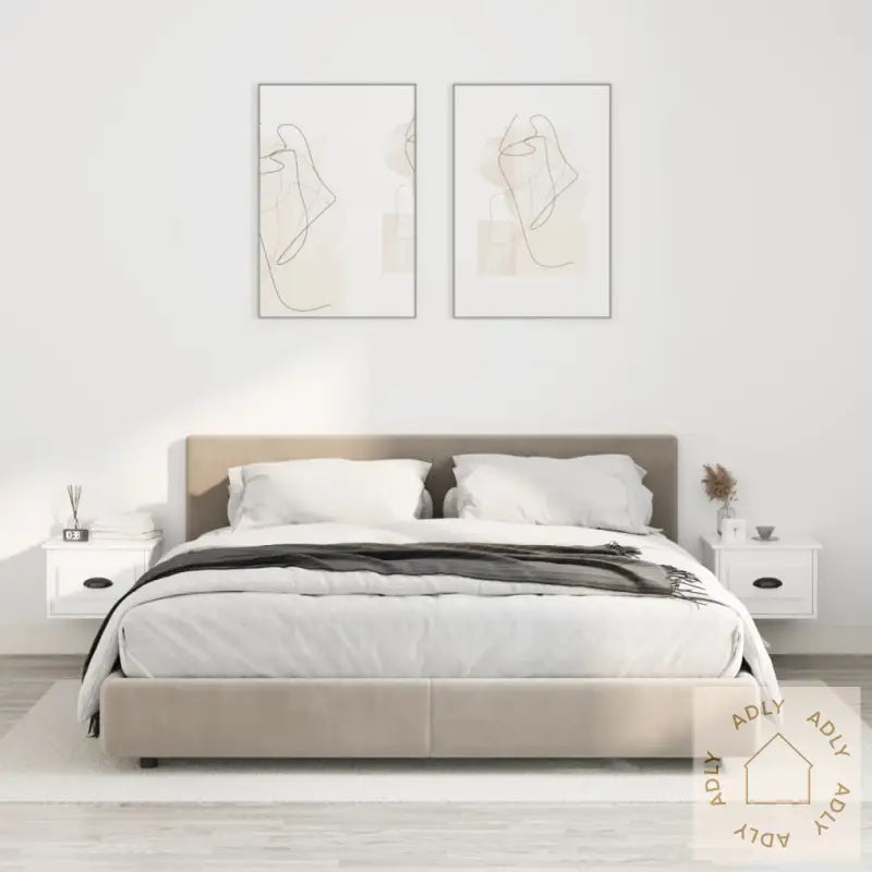 Veggmonterte Nattbord 2 Stk Hvit 41,5X36X28 Cm