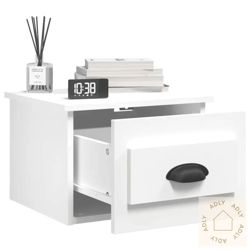 Veggmonterte Nattbord 2 Stk Hvit 41,5X36X28 Cm